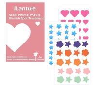 ILantule Patch para Espinillas, 66 PCS Parches para el Acné y las Espinillas, Parches en Forma de Corazón, Estrella y Flor para una Curación Rápida del Acné