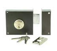 Ilargi - Cerradura 124a 8cm.he.dch.bp de sobreponer c/cilindro. palanca y llave por ambos lados 124a-he08dp