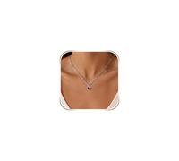ilasif Kette Silber 925 Damen Halskette Damen Silber mit Herz Zirkonia Anhänger, Silberkette Geburtsstein Mode Halskette Schmuck Geschenke für Frauen Mädchen, 40+5cm/17,55+1,95in, Piedra, Circonita