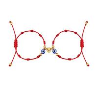 ilasif Pulsera 7 nudos Roja|Ajustable Pulsera Hilo Rojo de la Suerte y Protección|Pulsera Kabbalah Pulsera Parejas Pulsera Amistad para Parejas, Hombre, Mujer y Familia