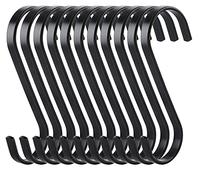 ilauke - 10 ganchos planos en S para colgar en acero inoxidable, gancho de cocina resistente, multifuncional, ganchos para cocina o carne, carnicero, ropa, plantas y herramientas de jardinería, color