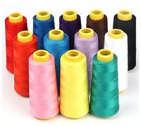 ilauke 12 bobinas de hilo de coser Overlock de 1500 m, varios colores, 100% poliéster, para cortinas de acolchado Serger