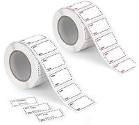 ilauke 2 rollos de 1000 etiquetas de congelación, 50 mm x 25 mm, pegatinas multifuncionales para bolsas de congelación, pegatinas para el hogar, oficina, cocina y mermelada, rojo y negro