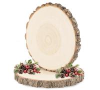 ilauke Grandes Discos de Madera 2 Unidades de Rodajas de Madera Sin Tratar para Manualidades,18-20cm de Diámetro,15mm de Grosor,Redondos de Madera Natural de Paulownia para Decoracion Bodas Navidad