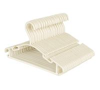 ilauke Juego de 36 perchas para ropa infantil, perchas de plástico, 27 cm, para niños pequeños y bebés, color beige