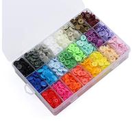 ilauke Juego de 400 Botones de Plástico T5 (12mm) de 24 Colores Botones de Presión en Caja Organizadora,Botones a Presión de Resina Botones Redondos para Manualidades Costura Artesanía Ropa Infantil