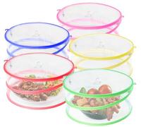 ilauke Juego de 5 cubiertas plegables para alimentos, protectores de malla para cocina, exteriores, fiestas, picnics, barbacoas, mantener fuera insectos, moscas y mosquitos
