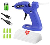 ilauke Mini Pistola Silicona Caliente,Profesional 2600mAh Pistola de Pegamento con 60pcs Barras & 6pcs Protectores de Dedos,Pistola de Pegar a Batería USB con Punta de Precisión,Pistolas de Encolar