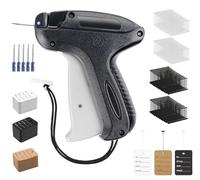ilauke Pistola de Etiquetado Estándar Negra,Pistola Etiquetadora con 500 Etiqueta Ropa,5000 Púas de Estándar,5 Agujas de Repuesto,Pistola Microstitch para Ropa Calcetines Sombreros Etiqueta Precios