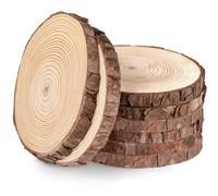ilauke - Rodajas de madera natural, 8 unidades de 16 a 17 cm, discos de madera circulares sin terminar para manualidades, decoración de pared, boda, Navidad, proyectos de bricolaje