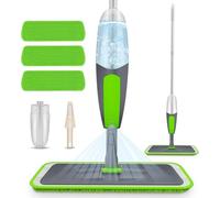 ILAVCOOL Mopa Fregona, Mopa con Pulverizador, Trapeador Mopas de Limpieza Suelos Mopa Spray Microfibra con 3 Almohadilla de Microfibra y 1 Rasqueta de Ducha para Laminado, Teja, Suelo de Madera, 550ml