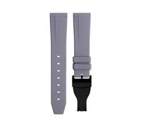 ILAZI 20mm 22mm Soft Fluororubber Watchband Wristband For TUDOR Strap 39mm Black Bay Heritage Fold Buckle Universal Accessories FKM Rubber Watchbands(Gray Black Buckle,22mm)