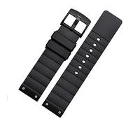 ILAZI Accesorios de correa de reloj de silicona, para Cartier W20121U2 Santos100 Correa de reloj de silicona Correa deportiva de goma suave para hombres y mujeres Pulsera de 23 mm(Black-black)