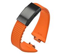 ILAZI Correa de caucho fluorado para Tissot PRX Series Super Player, 35mm, 40mm, FKM, hebilla plegable de liberación rápida, correa de reloj de 11mm y 12mm(Orange02,12mm)