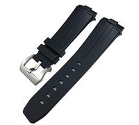 ILAZI Correa de reloj de goma de silicona suave natural, negra, verde, 24mm, apta para Panerai PAM00111/441, pulsera resistente al agua con hebilla de mariposa(Black 1)