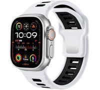ILAZI Correa de reloj deportiva para Apple Watch Ultra 2/Ultra Band para hombre de 49 mm, 45 mm, 44 mm y 42 mm, correa de repuesto de silicona compatible con iWatch Series SE 9, 8 y 7(M)