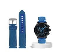 ILAZI Correa de reloj impermeable de nailon de 22mm para Mido M026.629/430 Ocean Star M042.430, pulsera de repuesto, accesorios para hombre(Royal blue silver)