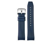 ILAZI Correa deportiva de goma para Tissot Sea Star T120 Banda de silicona de buceo curvada de buceo T120417A Banda de reloj de reemplazo de los hombres(Blue silver)