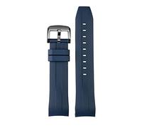 ILAZI Correa deportiva de goma para Tissot Sea Star T120 Banda de silicona de buceo curvada de buceo T120417A Banda de reloj de reemplazo de los hombres(Blue black)
