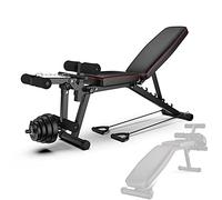 ilbcavne Bancos de Pesas, Banco Multifuncional, Banco de Adominales Profesional con Respaldo Ajustable/Fijación de Piernas, Gimnasio en Casa, Carga Máxima 200 Kg