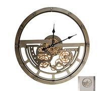 ilbcavne Reloj De Pared Grande con Engranajes MóViles(66 Cm), DiseñO MetáLico con Engranajes Vistos, para SalóN, Cocina, Café, Hotel Y Oficina(Size:65X65X5CM)