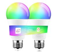 iLC Bombilla alexa Colores LED 10W, E27 RGBW controlada por App, Compatible con Alexa (se Necesitan Dispositivos Echo), Sincronizada con la música, Multicolor Cambio de Color Regulable (Paquete 2)