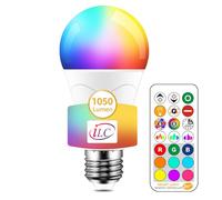 iLC Bombilla LED Colores RGBW 85W Equivalente, Regulable Cambio de Color Edison 12W E27 - Control remoto Incluido
