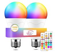 iLC Bombillas Colores RGBW 85W Equivalente LED Bombilla Regulable Cambio de Color Edison 12W E27 - RGB Control remoto Incluido