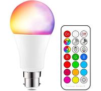 iLC Bombillas Colores RGBW LED Bombilla Regulable Cambio de Color Edison 10W B22 - RGB 12 Color - Control remoto Incluido para Casa/Decoración/Bar/Fiesta/KTV Ambiente Ambiance Iluminación