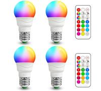 iLC E27 Bombilla Colores LED, 5Watt Blanco Cálido (2700K) RGB Regulable Cambio de Color Edison Control remoto (Pack de 4)
