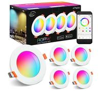 iLC Foco Empotrable LED Techo 8W, trabajar con Alexa(Se requiere un dispositivo Echo), Corte Ф68-85mm, 2700K - 6000K + RGB Cambio de Color, Aplicación controlada Downlight (4 unidades)