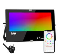 iLC Foco LED RGB de Colores 80W, cambio de color RGBW equivalente a 800W, 16 millones de color, temporización, 2700K blanco cálido, IP66 a prueba de agua