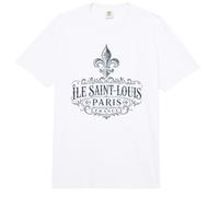 Île Saint-Louis Paris Francia Ornate Fleur-De-lis Navy Print Comfort Colors Adult Heavyweight T-Shirt