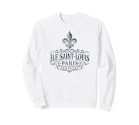 Île Saint-Louis Paris Francia Ornate Fleur-De-lis Navy Print Sudadera