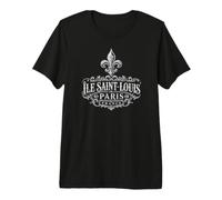 Île Saint-Louis Paris Francia Ornate Flor de lis Blanco Impresión Camiseta Premium