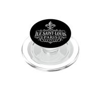 Île Saint-Louis Paris Francia Ornate Flor de lis Blanco Impresión PopSockets PopGrip para MagSafe