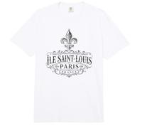 Île Saint-Louis Paris Francia Ornate Flor de lis Negro Impresión Comfort Colors Adult Heavyweight T-Shirt