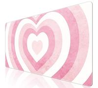 iLeadon Alfombrilla de escritorio rosa, alfombrilla de mouse grande, XXL extendida para juegos, alfombrilla de mouse grande y bonita para escritorio, base de goma con bordes cosidos, alfombrilla de