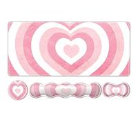 iLeadon Juego de alfombrilla de ratón con teclado, alfombrilla de ratón grande para juegos + reposamuñecas para teclado + cojín para la muñeca del ratón + posavasos, 89,9 x 39,9 cm, alfombrilla de