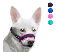 ILEPARK Bozal de la Tela para Perros Grandes Previene Mordidas, Ladridos y Que Mastiquen, Bozal Lazo Ajustable (S,Rosado)