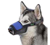 ILEPARK Bozal del Perro Suave, Bozales con Colmena Transpirable Ajustable para Perros Pequeños, Medianos y Grandes, Evitar Morder, Ladrar y Masticar (L, Azul)