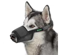 ILEPARK Bozal del Perro Suave, Bozales con Colmena Transpirable Ajustable para Perros Pequeños, Medianos y Grandes, Evitar Morder, Ladrar y Masticar (M, Negro)