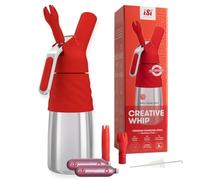 ILGGRO iSi Creative Whip - Botella y cabezal de acero inoxidable (0,5 L, revestimiento de silicona), color rojo