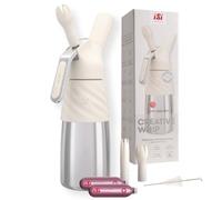 ILGGRO iSi Creative Whip - Botella y cabezal de acero inoxidable (0,5 L, revestimiento de silicona), color blanco marfil