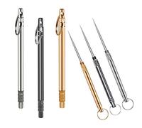 Iliensa Palillos de dientes portátiles de titanio, palillos de dientes de bolsillo de metal, palillos de dientes de acero inoxidable, pícnic, viajes (multicolor)