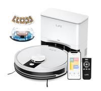 ILIFE A12 Pro Robot Aspiradora y Mopa Combo, estación de vaciado automático de 60 días, navegación inteligente LiDAR, mapeo del hogar, zonas de exclusión, WiFi 2.4G, aplicación/Alexa/control remoto