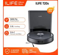 ILIFE-Robot aspirador T20S LDS, 5000 Pa, base vacía automática, 60 días de limpieza manual, aspiradora y fregado, barrido húmedo/seco ILIFE T20S