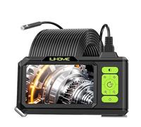 ILIHOME Cámara inspección de Doble Lente, Endoscopio Industrial, cámara de alcantarillado con boroscopio IPS de 4,3", cámara de Serpiente Impermeable IP67 de Mano con 8+1 Luces LED - 5M
