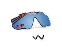 iLikeo PRO+ Lentes de repuesto polarizadas de policarbonato y almohadillas para la nariz para gafas de sol Oakley Jaw-breaker OO9290, titanio plateado