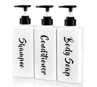 ILIKEPOW - 3 dispensadores de jabón, 500 ml, dispensador de champú para ducha con bomba, botella de champú rellenable para baño, dispensador de gel de ducha para gel de ducha, champú, lociones, color